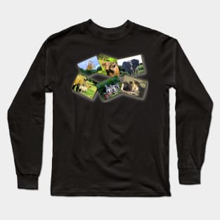 African Wildlife Photo Collage Long Sleeve T-Shirt